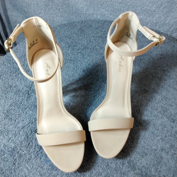Ankis Nude Ankle Strap Heels Size 8.5B (M) Stiletto Heels Sandals open Toe - Picture 2 of 12